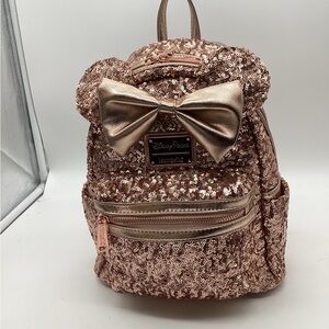 Loungefly Metallic Pink Sequin Backpack